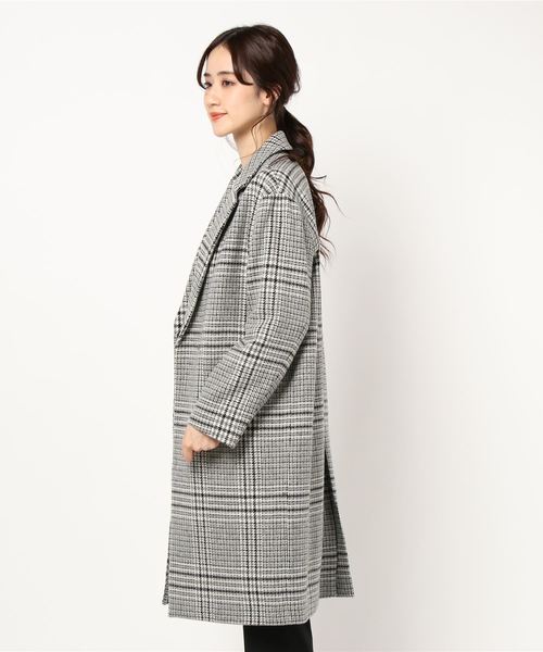 Doux archives（ドゥアルシーヴ）の「チェックチェスターコート（チェスターコート・レディース・グレー/キャメル・MEDIUM）」の4枚目の写真