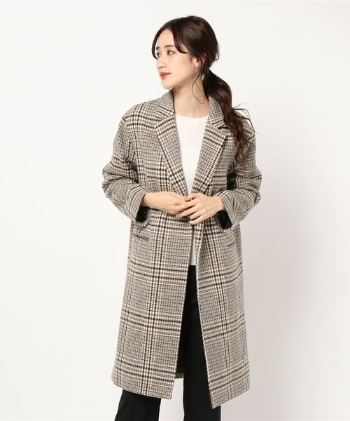 Doux archives（ドゥアルシーヴ）の「チェックチェスターコート（チェスターコート・レディース・グレー/キャメル・MEDIUM）」の9枚目の写真