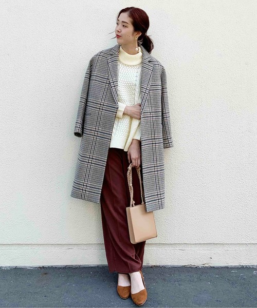 Doux archives（ドゥアルシーヴ）の「チェックチェスターコート（チェスターコート・レディース・グレー/キャメル・MEDIUM）」の8枚目の写真