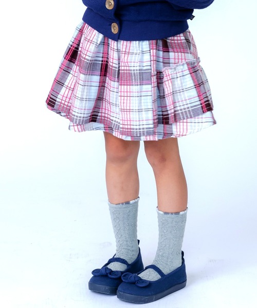 SUNDAYS SUN(サンデイズ サン)の「チェック柄切り替えスカート(スカート・キッズ・ピンク・100/90/80)」の1枚目の写真