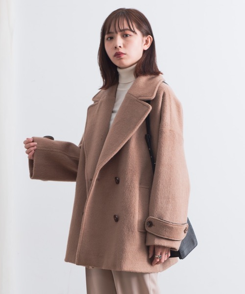 Maries アントマリーズ のファッション Aunt ピーコート セール Aunt Aunt ウールブレンドルーズコクーンpコート Maries ピーコート Aunt