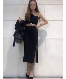 RESEXXY | ワンショルサイドジップニットワンピース(ワンピース)