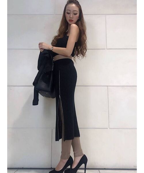 RESEXXY(リゼクシー)の「ワンショルサイドジップニットワンピース(ワンピース・レディース・ブラック/ベージュ/イエロー・FREE)」の11枚目の写真