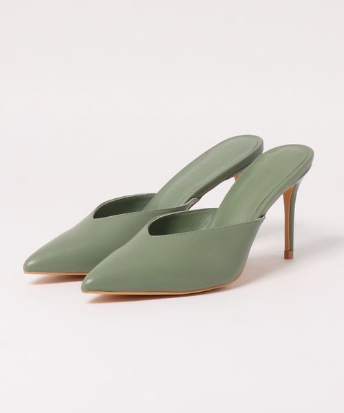 SPIRALGIRL(スパイラルガール)の「JuicyColorポインテッドミュール(パンプス・レディース・オレンジ/ピンク/ブラック/ホワイト/ホワイト系その他/カーキ・M/L)」の1枚目の写真