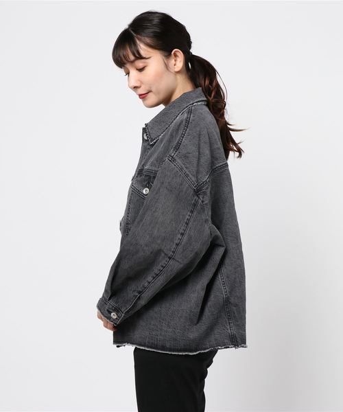 VENCEEXCHANGE（ヴァンスエクスチェンジ）の「ルーズビックGジャン（デニムジャケット・レディース・オフホワイト/ブラック/スカイブルー・M）」の6枚目の写真