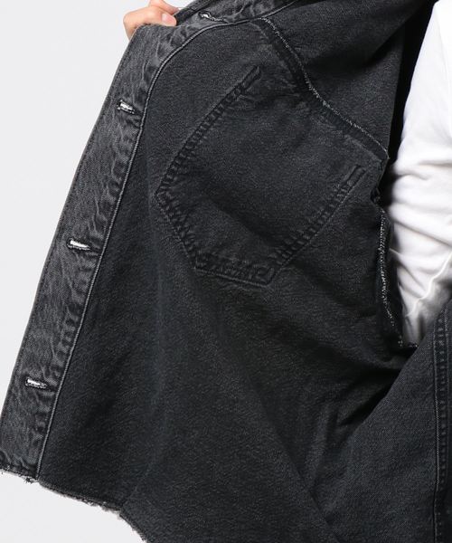 VENCEEXCHANGE（ヴァンスエクスチェンジ）の「ルーズビックGジャン（デニムジャケット・レディース・オフホワイト/ブラック/スカイブルー・M）」の4枚目の写真