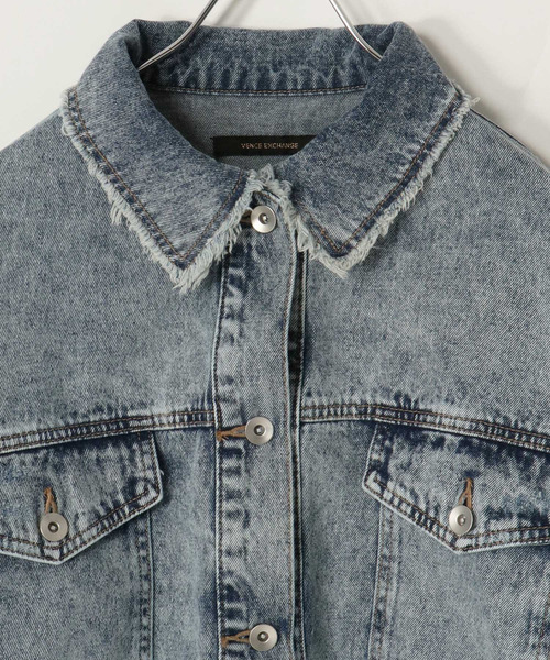 VENCEEXCHANGE（ヴァンスエクスチェンジ）の「ルーズビックGジャン（デニムジャケット・レディース・オフホワイト/ブラック/スカイブルー・M）」の13枚目の写真