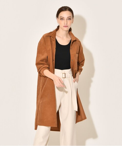 My shawty(マイシャウティー)の「corduroy shirt jacket(その他アウター・レディース・アイボリー/キャメル・FREE)」の1枚目の写真