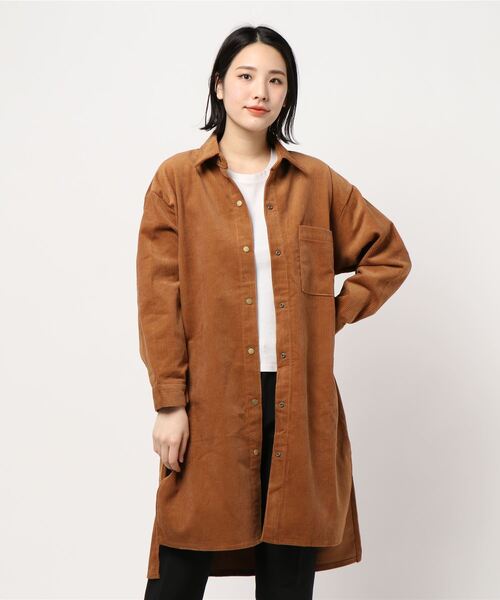My shawty(マイシャウティー)の「corduroy shirt jacket(その他アウター・レディース・アイボリー/キャメル・FREE)」の9枚目の写真