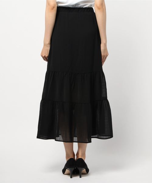 GeeRA（ジーラ）の「シフォンティアードスカート（スカート・レディース・アイボリー/ブラック・X-LARGE/LARGE/MEDIUM）」の4枚目の写真