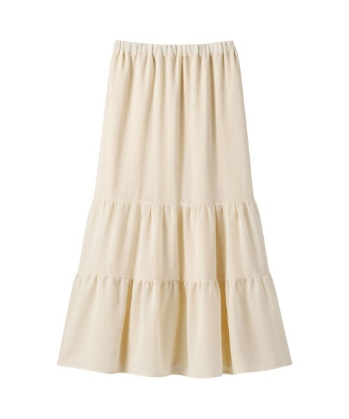 GeeRA（ジーラ）の「シフォンティアードスカート（スカート・レディース・アイボリー/ブラック・X-LARGE/LARGE/MEDIUM）」の5枚目の写真