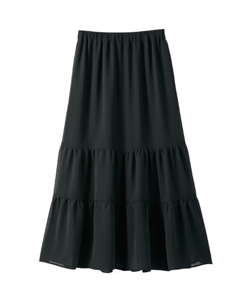 GeeRA（ジーラ）の「シフォンティアードスカート（スカート・レディース・アイボリー/ブラック・X-LARGE/LARGE/MEDIUM）」の6枚目の写真