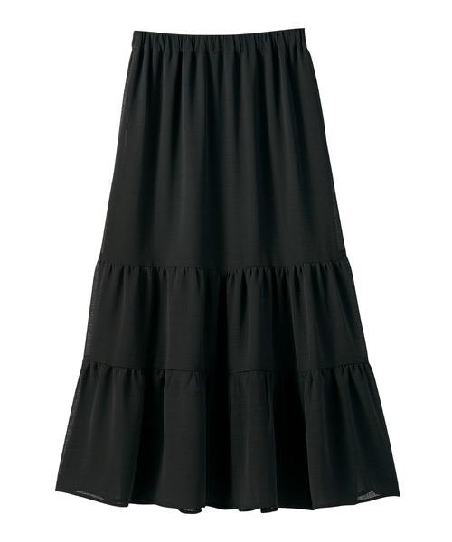 GeeRA（ジーラ）の「シフォンティアードスカート（スカート・レディース・アイボリー/ブラック・X-LARGE/LARGE/MEDIUM）」の10枚目の写真