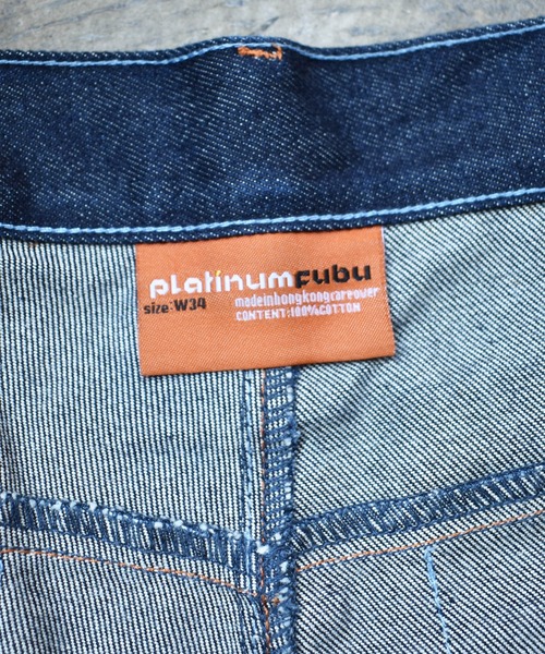 (古着) PLATINUM FUBU デニム ハーフパンツ W34 PLATINUM FUBU/プラティナム フブ デニム バギー ハーフパンツ