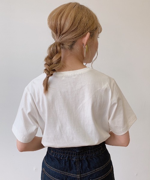 VANNIE U（ヴァニーユー）の「クラッシックロゴT（Tシャツ/カットソー・レディース・ホワイト/ブラック/ブラウン/モカ・FREE）」の14枚目の写真