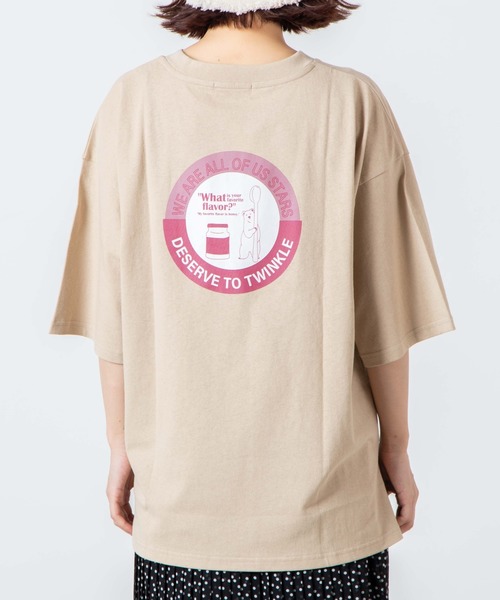 WEGO（ウィゴー）の「WEGO/サークルベアバックプリントTシャツ（Tシャツ/カットソー・レディース・カーキ/ベージュ・FREE）」の3枚目の写真