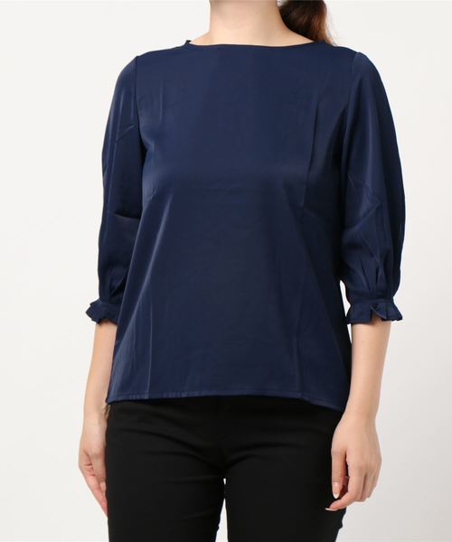 Coo+i（クーイ）の「七分袖ブラウス（シャツ/ブラウス・レディース・ベージュ/ネイビー/グレー/ピンク/ブラック・L/M/XL）」の12枚目の写真