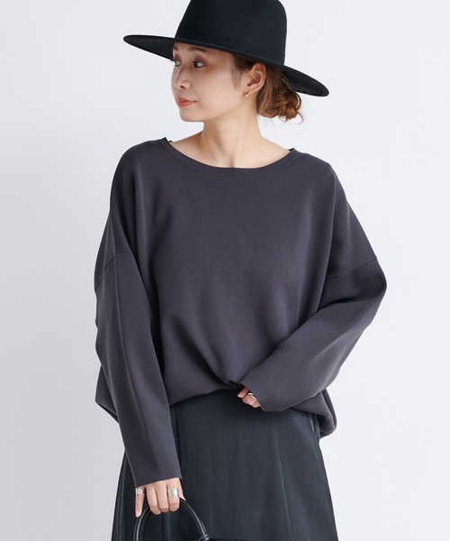 DouDou(ドゥドゥ)の「ナイロンスムースプルオーバー(ニット/セーター・レディース・オフホワイト/スミクロ/グレイッシュベージュ・FREE)」の3枚目の写真