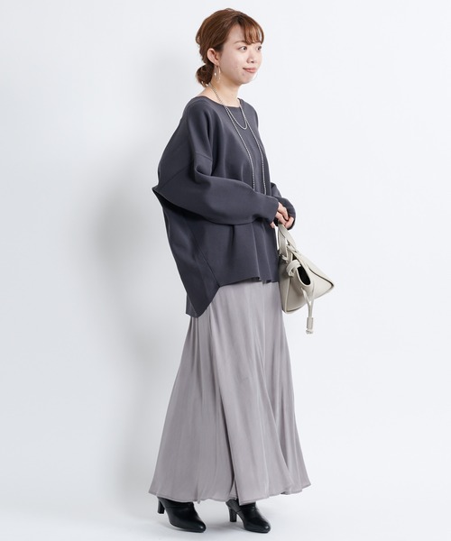 DouDou(ドゥドゥ)の「ナイロンスムースプルオーバー(ニット/セーター・レディース・オフホワイト/スミクロ/グレイッシュベージュ・FREE)」の10枚目の写真