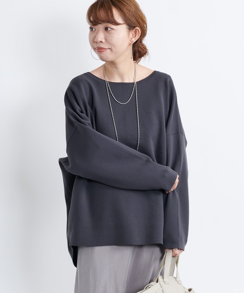 DouDou(ドゥドゥ)の「ナイロンスムースプルオーバー(ニット/セーター・レディース・オフホワイト/スミクロ/グレイッシュベージュ・FREE)」の17枚目の写真