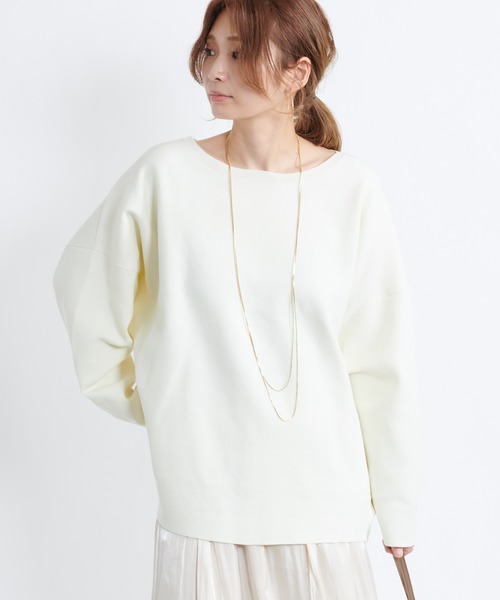 DouDou(ドゥドゥ)の「ナイロンスムースプルオーバー(ニット/セーター・レディース・オフホワイト/スミクロ/グレイッシュベージュ・FREE)」の18枚目の写真