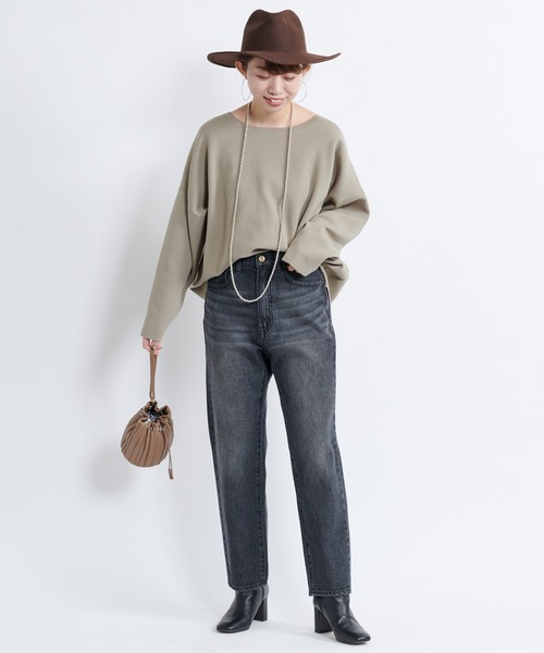 DouDou(ドゥドゥ)の「ナイロンスムースプルオーバー(ニット/セーター・レディース・オフホワイト/スミクロ/グレイッシュベージュ・FREE)」の8枚目の写真