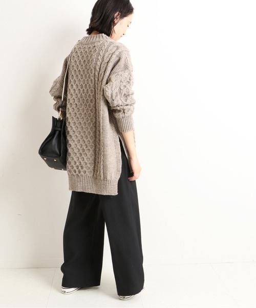 SLOBE IENA(スローブイエナ)の「PE ツータックワイドパンツ【手洗い可能/ウエストゴム】◆(その他パンツ・レディース・ブラック/ライトグリーン/アイボリー・38/36/40)」の14枚目の写真