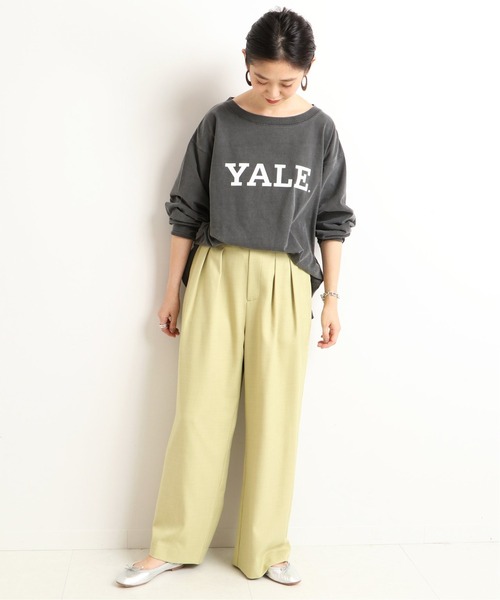 SLOBE IENA(スローブイエナ)の「PE ツータックワイドパンツ【手洗い可能/ウエストゴム】◆(その他パンツ・レディース・ブラック/ライトグリーン/アイボリー・38/36/40)」の9枚目の写真