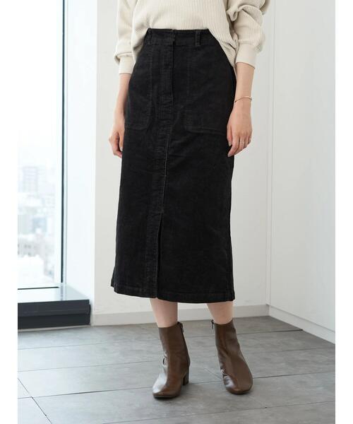 AMERICAN HOLIC（アメリカンホリック）の「ストレッチコール天タイトスカート　＊（スカート・レディース・チャコールグレー/ブラウン/グレイッシュベージュ・L/M）」の4枚目の写真