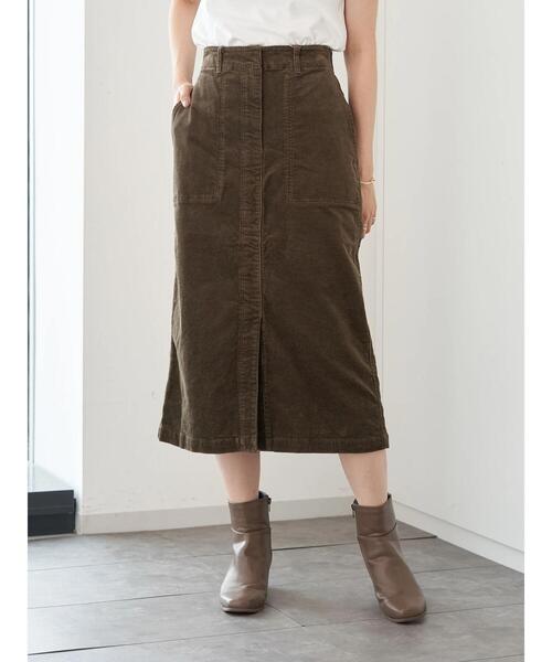 AMERICAN HOLIC（アメリカンホリック）の「ストレッチコール天タイトスカート　＊（スカート・レディース・チャコールグレー/ブラウン/グレイッシュベージュ・L/M）」の11枚目の写真