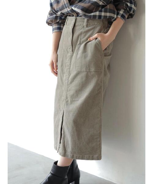 AMERICAN HOLIC（アメリカンホリック）の「ストレッチコール天タイトスカート　＊（スカート・レディース・チャコールグレー/ブラウン/グレイッシュベージュ・L/M）」の17枚目の写真