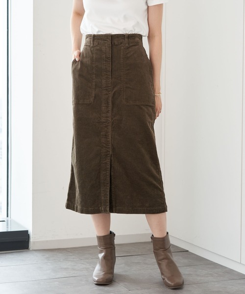 AMERICAN HOLIC（アメリカンホリック）の「ストレッチコール天タイトスカート　＊（スカート・レディース・チャコールグレー/ブラウン/グレイッシュベージュ・L/M）」の3枚目の写真