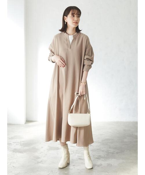 Green Parks(グリーンパークス)の「・novem 9 Aラインノーカラーシャツワンピース*★(シャツワンピース・レディース・アイボリー/モカ/ライトブルー/ライトカーキ・FREE)」の22枚目の写真