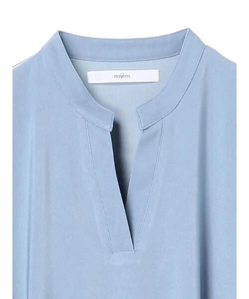 Green Parks(グリーンパークス)の「・novem 9 Aラインノーカラーシャツワンピース*★(シャツワンピース・レディース・アイボリー/モカ/ライトブルー/ライトカーキ・FREE)」の12枚目の写真