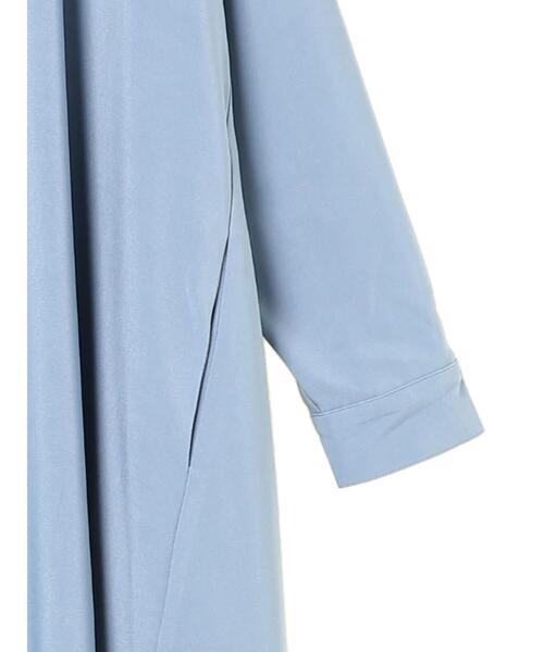 Green Parks(グリーンパークス)の「・novem 9 Aラインノーカラーシャツワンピース*★(シャツワンピース・レディース・アイボリー/モカ/ライトブルー/ライトカーキ・FREE)」の11枚目の写真