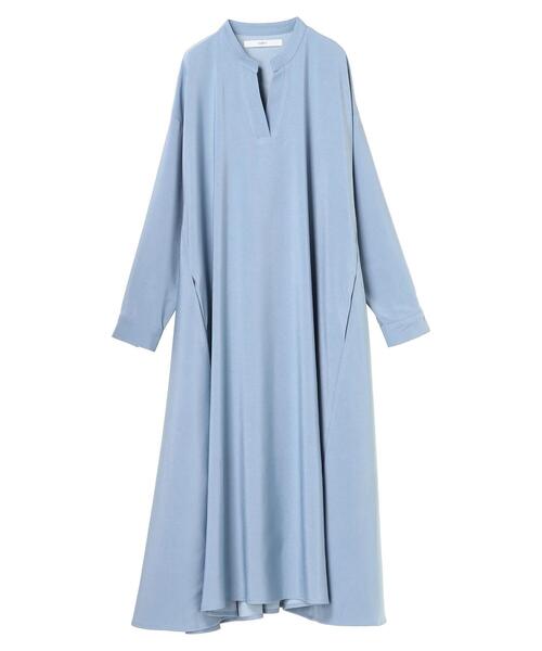 Green Parks(グリーンパークス)の「・novem 9 Aラインノーカラーシャツワンピース*★(シャツワンピース・レディース・アイボリー/モカ/ライトブルー/ライトカーキ・FREE)」の6枚目の写真