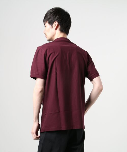 FRED PERRY（フレッドペリー）の「Refined Stripe Polo Shirt（ポロシャツ・メンズ・グレイッシュブルー/バーガンディー・M/S/L）」の4枚目の写真