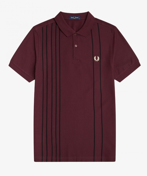 FRED PERRY（フレッドペリー）の「Refined Stripe Polo Shirt（ポロシャツ・メンズ・グレイッシュブルー/バーガンディー・M/S/L）」の12枚目の写真
