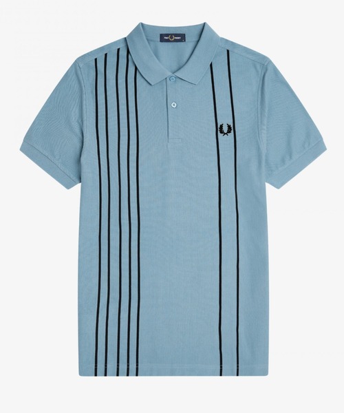 FRED PERRY（フレッドペリー）の「Refined Stripe Polo Shirt（ポロシャツ・メンズ・グレイッシュブルー/バーガンディー・M/S/L）」の10枚目の写真