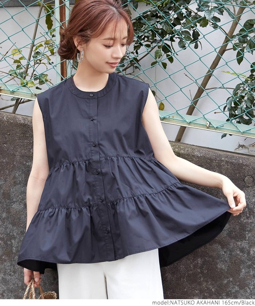 coca（coca）（コカ）の「ノースリーブティアートブラウス（シャツ/ブラウス・レディース・ホワイト/ブラック/パープル・ONE SIZE）」の14枚目の写真