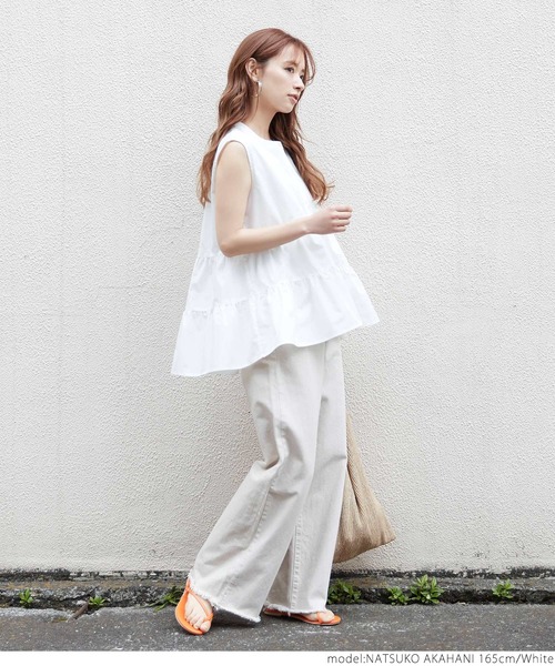 coca（coca）（コカ）の「ノースリーブティアートブラウス（シャツ/ブラウス・レディース・ホワイト/ブラック/パープル・ONE SIZE）」の10枚目の写真