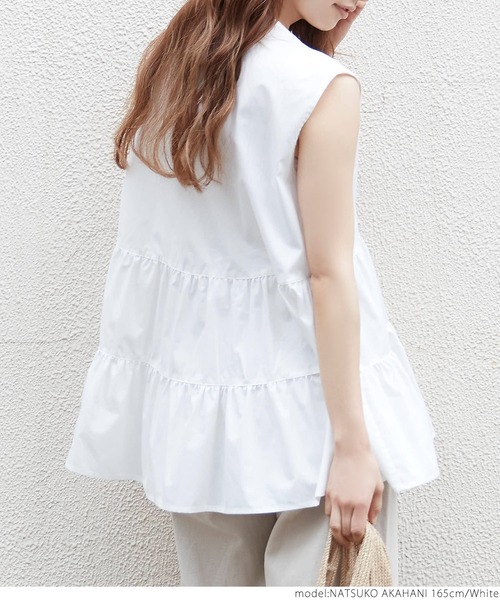 coca（coca）（コカ）の「ノースリーブティアートブラウス（シャツ/ブラウス・レディース・ホワイト/ブラック/パープル・ONE SIZE）」の11枚目の写真