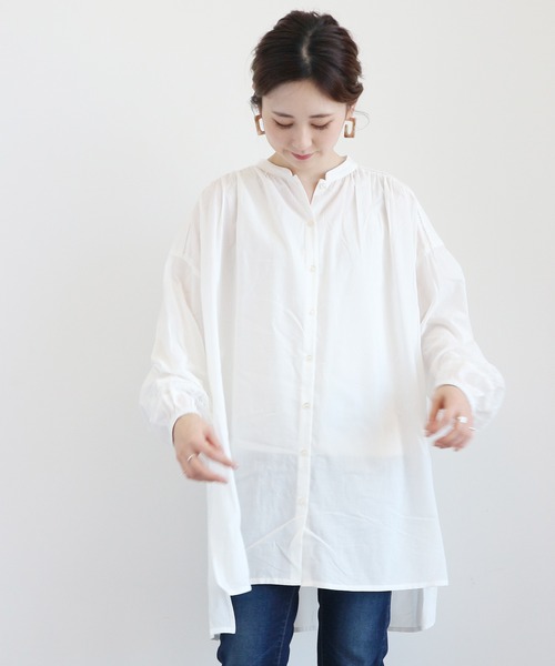 AMERICAN HOLIC（アメリカンホリック）の「スタンドカラーレースチュニック（シャツ/ブラウス・レディース・ブラック/オフホワイト・FREE）」の6枚目の写真