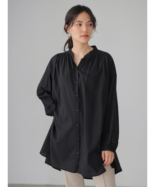AMERICAN HOLIC（アメリカンホリック）の「スタンドカラーレースチュニック（シャツ/ブラウス・レディース・ブラック/オフホワイト・FREE）」の22枚目の写真