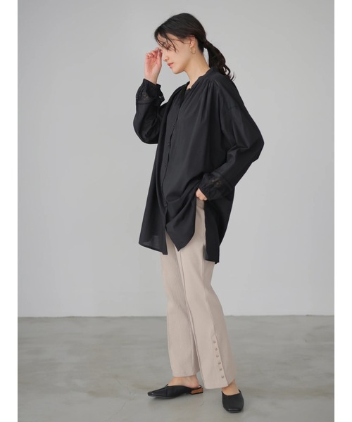 AMERICAN HOLIC（アメリカンホリック）の「スタンドカラーレースチュニック（シャツ/ブラウス・レディース・ブラック/オフホワイト・FREE）」の18枚目の写真