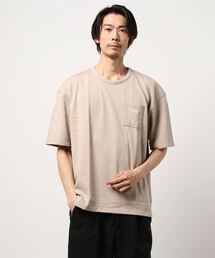 配色裏毛ポケット刺繍Tシャツ