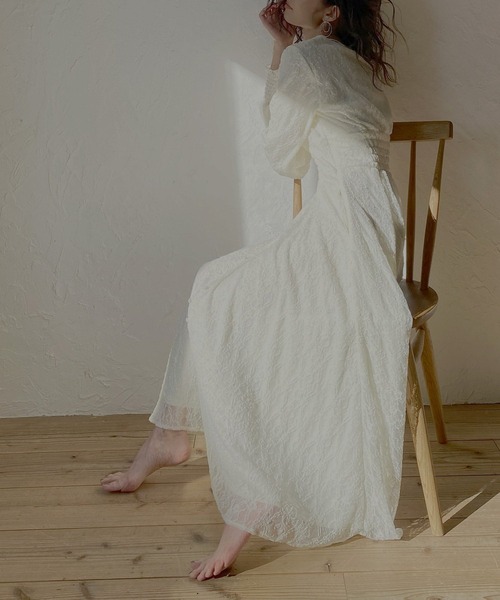 MIELI INVARIANT（ミエリインヴァリアント）の「Sanmarino Lace Dress（ワンピース・レディース・ブラック/ブルー/アイボリー・FREE）」の16枚目の写真