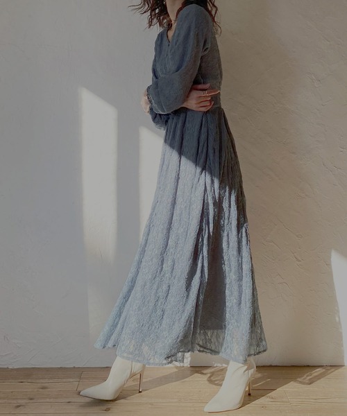 MIELI INVARIANT（ミエリインヴァリアント）の「Sanmarino Lace Dress（ワンピース・レディース・ブラック/ブルー/アイボリー・FREE）」の12枚目の写真