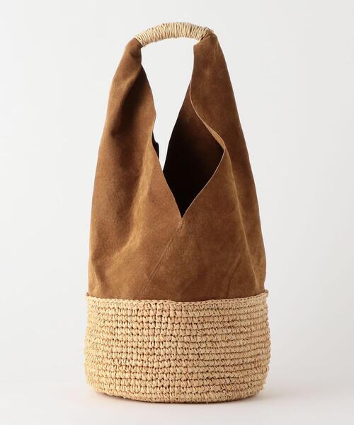 THE STATION STORE（ザ ステーション ストア）の「＜cache cache＞ ラフィア トートバッグ（ショルダーバッグ・レディース・ライトブルー/ブラウン・FREE）」の12枚目の写真