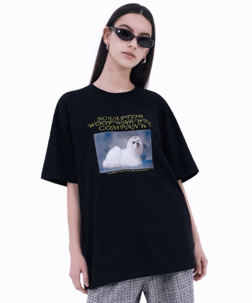 SCULPTOR（スカルプター）の「PUPPY TALK BOXY TEE/パピートークボクシーＴシャツ（Tシャツ/カットソー・レディース・ホワイト/ブラック/グレー・MEDIUM/LARGE）」の9枚目の写真